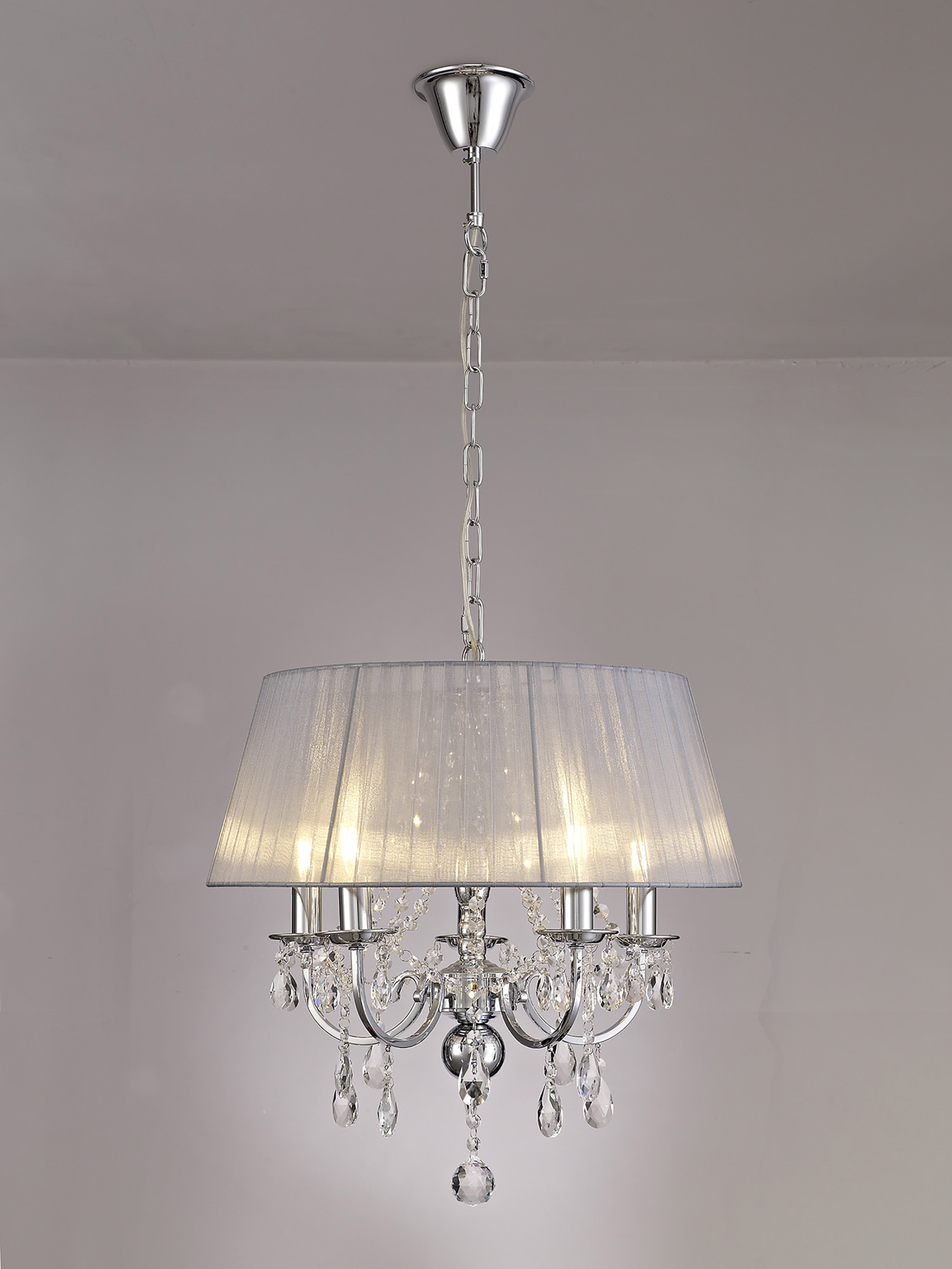 Olivia Polished Chrome-Grey Crystal Ceiling Lights Diyas Shaded Crystal Fittings Olivia Polished Chrome-Grey Crystal Ceiling Lights Diyas Shaded Crystal Fittings